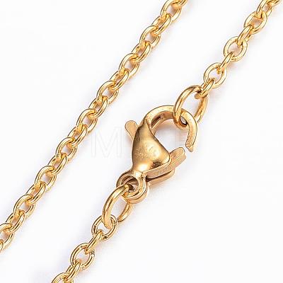 304 Stainless Steel Cable Chain Necklaces NJEW-H445-16G-1