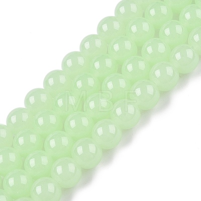 Imitation Jade Glass Beads Strands GLAA-T032-J10mm-03-1