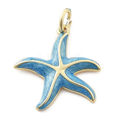 Brass Enamel Pendants KK-Q029-04G-04-1