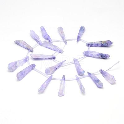 Electroplated Natural Quartz Crystal Beads Strands G-G890-B-02-1