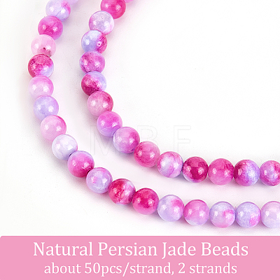2 Strands Natural Persian Jade Beads Strands G-DC0001-09-1