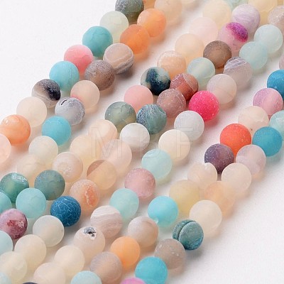 Natural Weathered Agate Beads Strands X-G-G589-4mm-17-1