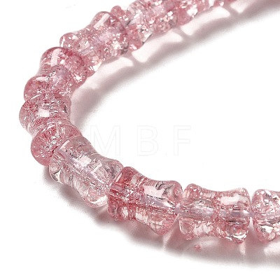 Transparent Crackle Glass Beads Strands GLAA-D025-01I-1