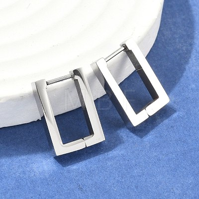 Tarnish Resistant 304 Stainless Steel Huggie Hoop Earrings X-STAS-R115-21P-1