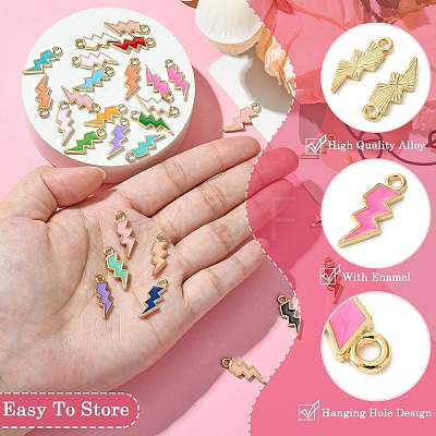 32Pcs 16 Colors Alloy Enamel Pendants ENAM-YW0004-05-1