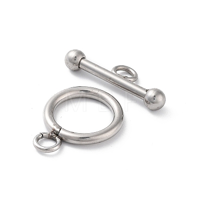 304 Stainless Steel Ring Toggle Clasps STAS-A092-09I-P-1