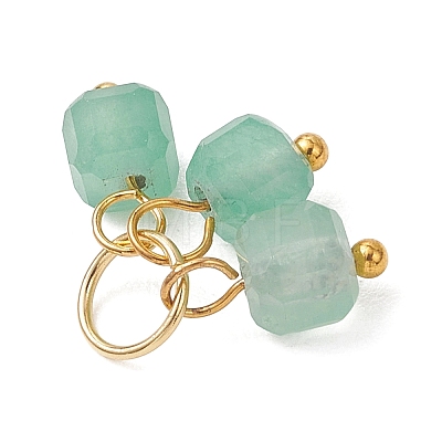 18Pcs 6 Colors Natural Flower Amazonite & White Jade & Green Aventurine & Tiger Eye Pendants PALLOY-JF05160-1
