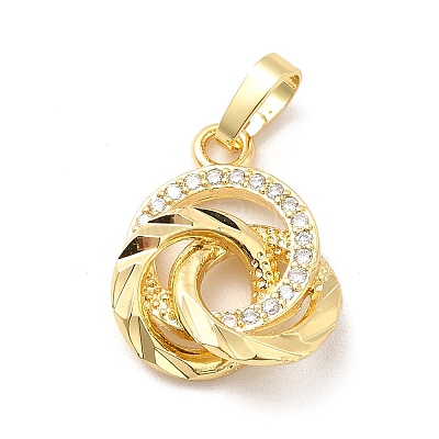 Rack Plating Brass Micro Pave Cubic Zirconia Pendants KK-K270-36G-1