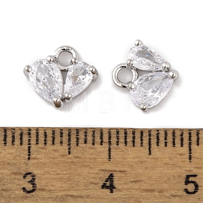 Brass Micro Pave Clear Cubic Zirconia Charms KK-L212-21P-1