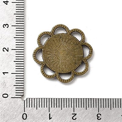 Flower Alloy Cabochon Settings X-PALLOY-N0088-33AB-NF-1