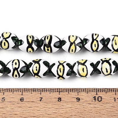 Handmade Porcelain Ceramic Beads Strands PORC-T135-07B-1