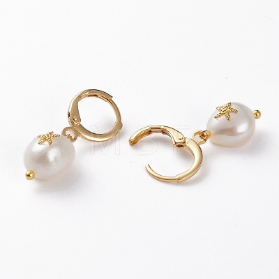 Brass Huggie Hoop Earrings EJEW-JE04433-01-1