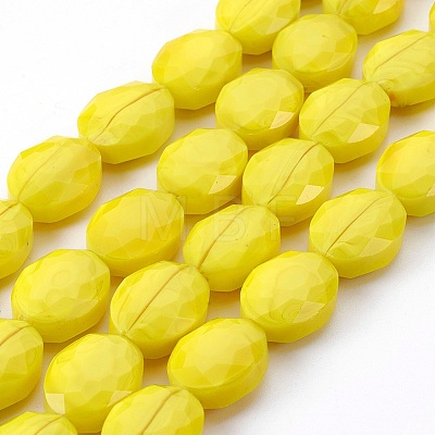 Pearl Luster Plated Glass Bead Strands LS-EGLA-E037-PL01-1