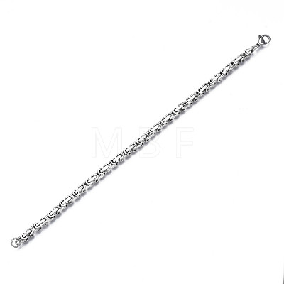 201 Stainless Steel Byzantine Chain Bracelet BJEW-S057-85-1
