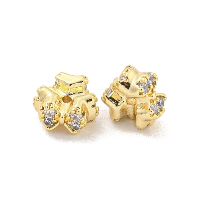 Brass Micro Pave Clear Cubic Zirconia Charms KK-Z044-04G-1