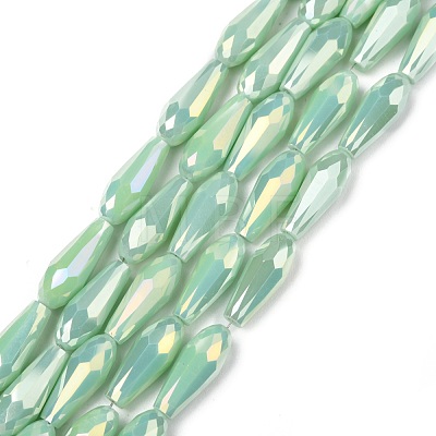 Electroplated Opaque Glass Beads Strands EGLA-L015-FR-B-01-1