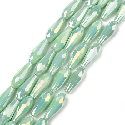 Electroplated Opaque Glass Beads Strands EGLA-L015-FR-B-01-1