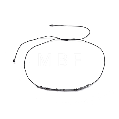 Adjustable Non-magnetic Synthetic Hematite Necklaces NJEW-JN02704-06-1