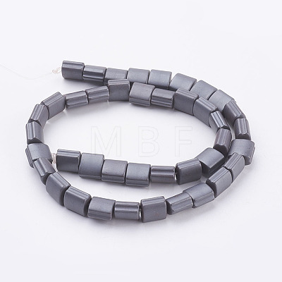 Non-magnetic Synthetic Hematite Beads Strands G-P341-02F-10x6mm-1