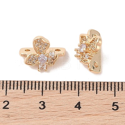 Brass Micro Pave Cubic Zirconia Slide Charms KK-B100-059G-01-1