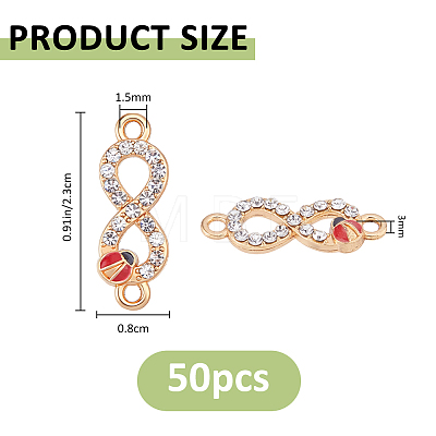 50Pcs Alloy Crystal Rhinestone Links/Connectors ALRI-FH0001-24-1