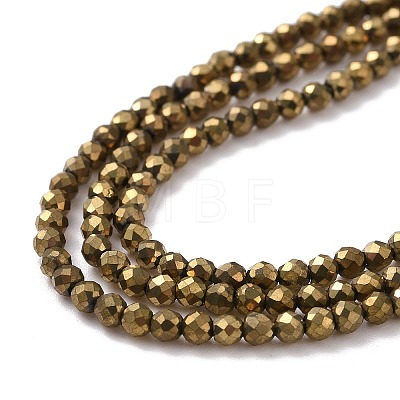 Electroplate Glass Beads Strands GLAA-H021-01A-FP07-1