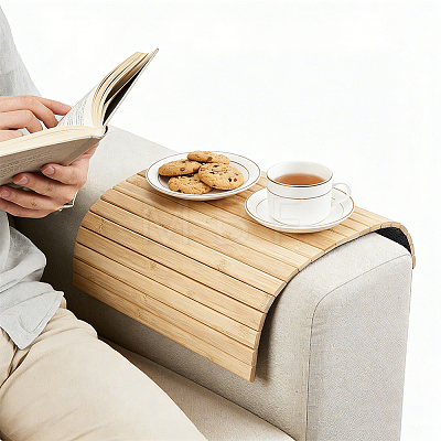 Bamboo Sofa Armrest Tray AJEW-WH0816-622-1