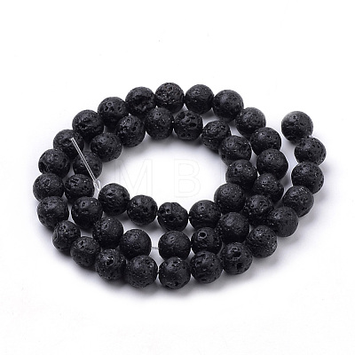 Natural Lava Rock Beads Strands G-S259-11-6mm-1