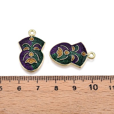 Carnival/Mardi Gras Theme Alloy Enamel & Glitter Powder Pendants ENAM-T020-53F-RS-1