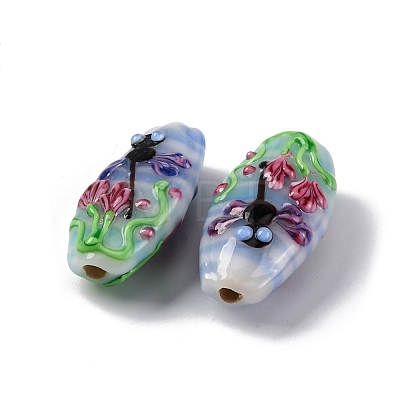 Oval Handmade Lampwork Beads  LAMP-G137-D08-1
