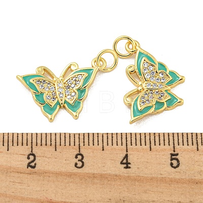 Brass Micro Pave Clear Cubic Zirconia Pendants KK-R159-01G-1