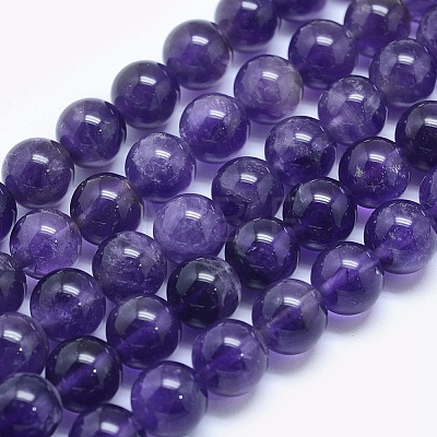 Natural Amethyst Beads Strands X1-G-E481-03-8mm-1