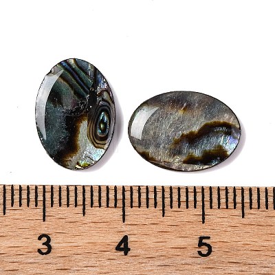 Natural Paua Shell Epoxy Resin Cabochons SSHEL-S279-01B-1