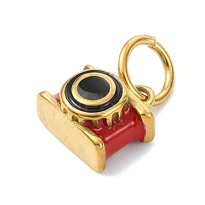 304 Stainless Steel Enamel Pendants STAS-A145-01H-G-1