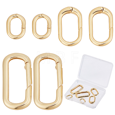 6Pcs 3 Style Brass Spring Gate Rings DIY-SC0019-62-1