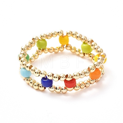 Glass Seed Beads Rings for Teen Girl Women X1-RJEW-TA00009-1