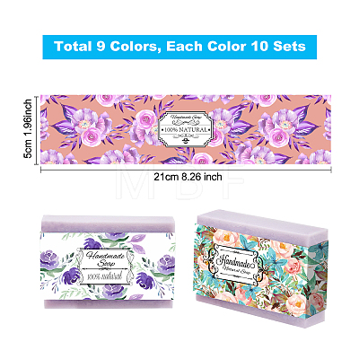   90Pcs 9 Colors Handmade Soap Paper Tag DIY-PH0002-92-1