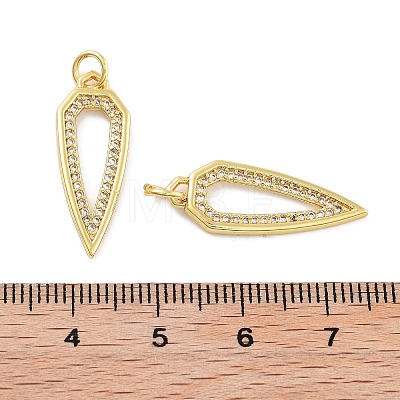 Rack Plating Brass Micro Pave Cubic Zirconia Pendants KK-Z071-81G-01-1