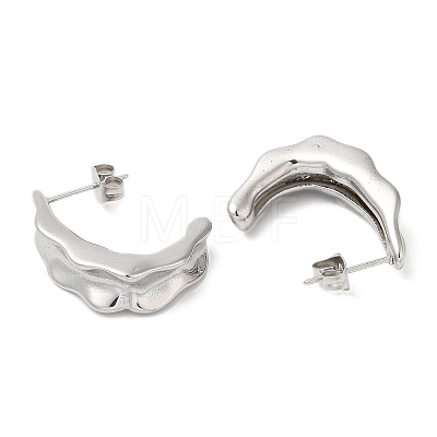 Non-Tarnish 304 Stainless Steel Twist Bean Pod Stud Earrings X-EJEW-B026-13P-1