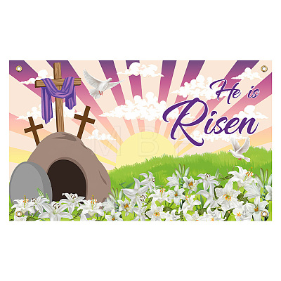 Easter Polyester Hanging Banner Sign AJEW-WH0190-057-1