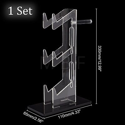 3-Tier Transparent Acrylic Game Controller Display Stand Holders ODIS-WH0002-09-1
