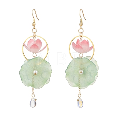 Glass & Acrylic Beads Dangle Earrings EJEW-TA00787-1