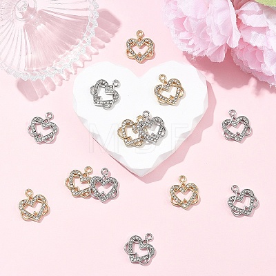 20Pcs 2 Colors Alloy Rhinestone Pendants FIND-YW0011-37-1