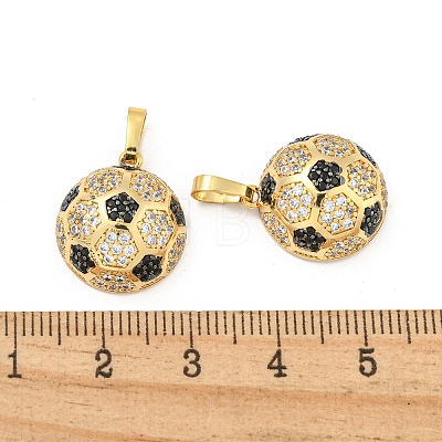 Rack Plating Brass Micro Pave Cubic Zirconia Pendants KK-P277-05G-1