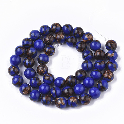 Assembled Bronzite and Natural Lapis Lazuli Beads Strands G-S366-026A-1