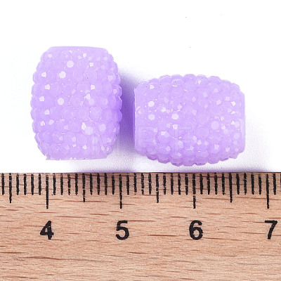 Opaque Resin European Jelly Colored Beads RESI-B025-02A-01-1