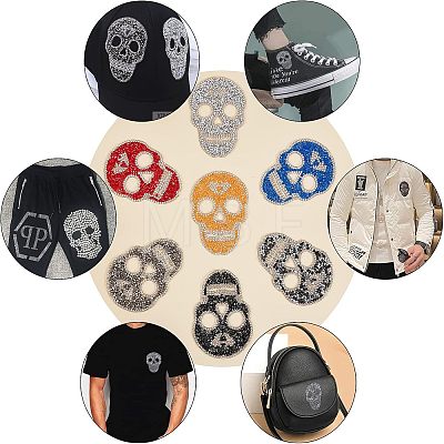 Skull Rhinestone Patches DIY-FH0002-05-1