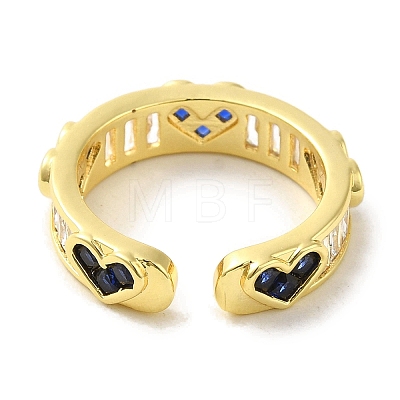 Brass Micro Pave Cubic Zirconia Rings for Women RJEW-E295-06G-1