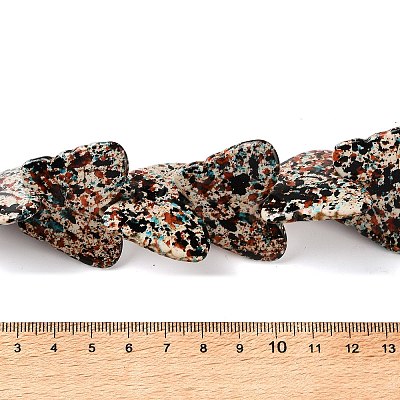 Spray Printed Synthetic Turquoise Beads Strands TURQ-P002-04A-02-1