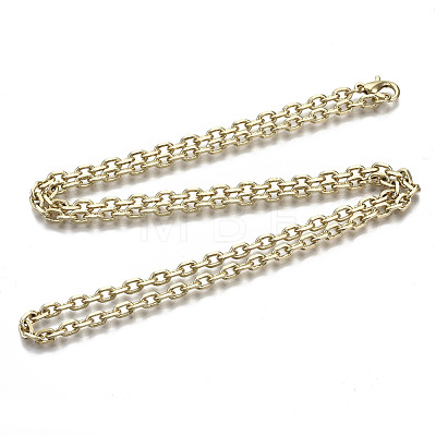 Brass Cable Chains Necklace Making MAK-N034-004A-KC-1